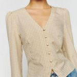 Reformation ๐๐ Callie Top - Yellow Plaid ~ 4 NWOT Photo 4