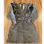 Anthropologie Alexia Magali Pascal Denim Carbon Mini Dress Ruffle belt accent 6 Black Photo 7
