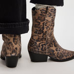 Free People  Leopard Suede Cowgirl Boots Photo 0