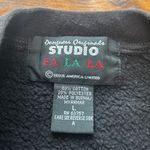 Designers Originals Embroidered Christmas Holiday Tacky Cute Sweater Large Black Photo 3