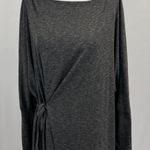 Caslon New Soft Knit Long Sleeve Side Tie Midi Dress Charcoal Grey Size Medium Photo 4