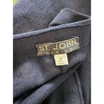 St. John Navy Blue Knit Wide Leg Pull On Ribbed Pants Women’s Size 10 Photo 4
