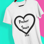 POSHER Since Custom White Short‎ Sleeve Graphic T Photo 1