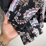 Chico's  Paisley Print‎ Black Multi Long Sleeve Blouse No Iron 16/18 Chico Size 3 Photo 7