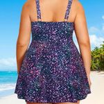 Tempt Me Star Whole Sky Swimsuit Swim Dress Navy Purple Pink Size 18W NWT #2255 Blue Photo 3