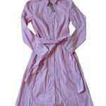 J.Crew NWT Tie Waist Button Down in Providence Red Stripe Shirt Dress 00 Photo 0