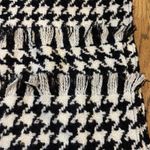 Vintage Charlotte Neuville Houndstooth Wool Mohair Scarf Wrap Shawl Fringe NWT Black Photo 4