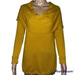 Shrinking Violet  Anthropologie mustard wool blend cowl neck tunic sweater Photo 0