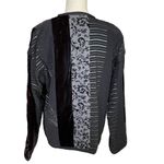 Vintage Max & Mabel Mix Fabric Artsy Black Jacket Size 1 Velvet Stripe Artsy Size L Photo 4