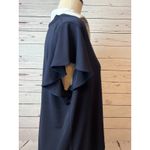 Adrianna Papell Twofer knit sweater blouse size Large Pullover Navy blue Ruffle Photo 3