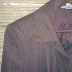 Peter Nygard  10 Workwear Brown Lime Pinstripe Pants Suit Photo 8