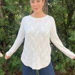 Sonoma  white cable knit sweater sz L Photo 1
