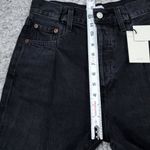 AGOLDE Fold Waistband Jean Shorts Black Conduct Pleated Raw Hem Size 24 Faded Photo 9