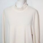 Columbia Cream Ribbed Knit Mock Turtleneck with Drawstring at Sleeves Size XL Photo 2