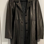 wilson's leather Vintage  Black Mid-Length Trench Coat Jacket Plus Size 2X Photo 0
