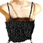 Abound  Nordstrom Smocked Floral Cami – XXS Black Sakura Ditsy Print Photo 2