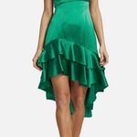 Cinq à Sept CINQ A SEPT 100% silk shell one shoulder high low dress in jade Photo 0