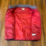 Ruff Hewn  Vest Large Red Black Cream Quilted Toggle and Zip Closure Pockets Photo 4