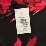 Talbots  Size M Floral Blouse Top Black Red Long Sleeves Satin Silky Office Photo 3