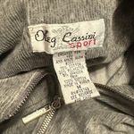 Vintage Oleg Cassini‎ Velour Zip Hoody Jacket Gray Size M Photo 5