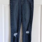 Paige Hoxton Ultra Skinny Jeans Quinnley Dest Wash Dark Blue Size 23 Distressed Photo 1