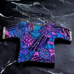 Authentic Vintage Lillie Rubin silk sequin beaded geometric abstract blouse 1980 Purple Photo 1