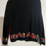 🌹 Just B Floral Embroidered Sweater – Size S – Bold, Artistic, and Beautiful Black Photo 4