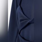 ZARA New Women Midnight Blue Long Sleeves High Collard Open Twisted Back Size M Photo 12