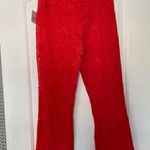 NEW FREE PEOPLE LACE CROP FLARE PANTS IN RED SIZE S! Photo 3