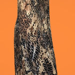 Vintage Dress Leopard Print Midi Sleeveless Brown Animal‎ Scoop Neck Casual Size 10 Photo 0