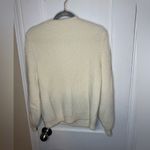 Sézane Sezane Zack Wool Blend Cable Knit Mockneck Sweater Ecru size S Photo 6