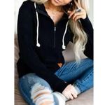 n:philanthropy NEW  Maurita Hooded Waffle Knit Bodysuit In Black Cat Small Photo 9