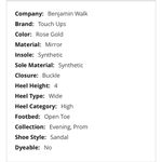 Touch Ups Touch Up Benjamin Walk Heel Size 9M Mary Silver Sandal Open Toe Metallic Formal Photo 8