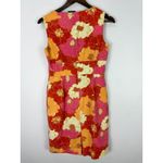 Talbots Petites 6 Floral Cotton Sheath Dress Orange Pink Mod Retro 60s Dopamine Photo 1