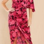 DO+BE NWT Floral One Shoulder Roses Midi Tulip Dress - Size Small Photo 0