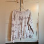 Athleta  Sundown Tie-Dye Crew Neck Sweatshirt in Pink and white size large Photo 1
