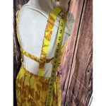 Olivaceous  Maxi Dress yellow floral Sexy Open Back Summer Party Sz Large Photo 9
