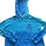 Women’s size small cropped tie dye Santa Barbara Collection thin hooded top‎ Blue Photo 0