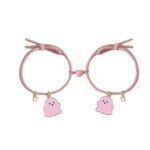 2pcs Cute Cartoon Pink‎ Ghost Bracelet Set Hand Rope With Magnetic Suction Pink Photo 7