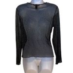 Victoria's Secret Y2K Black Silver Glitter Metallic Sheer Top XS/S Sexy Clubbing Photo 1