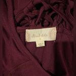 Altar'd State Women's Maroon Long Sleeve Blouse With Lace Size Small Laced Back Photo 2