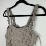 Mable Women's Frilly Strap Lace Up Crop Top Brown Size L Size L Photo 1