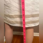 Preston & York White Midi Linen Dress w/ Tan Ribbon Hem Photo 4