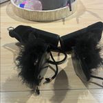 SheIn Black Heels with Fur Accent Photo 1