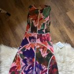 ASOS  Exposed Seam Mesh Backless Midi Dress In Bright Floral Photo 4