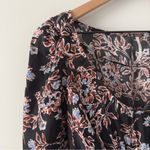 Free People  Santiago Top Floral Cropped puff long sleeve buttons smocked ruched Photo 5