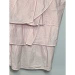 Crown & Ivy Women's Striped Shirred Layered Ruffled Pink/White Top Size S Photo 4