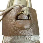 Johnston & Murphy  Zoey Ankle Wrap Sandals Taupe Metallic Kid Suede Size 9 Boho Photo 8