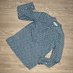 Madewell  cotton Denim style Floral Stamp Long sleeve button front Shirt small Photo 0