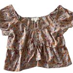 Pink Rose  Lavender and Floral Short Sleeve‎ Top size Medium Photo 3